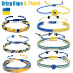 Handmade Blue & Yellow Ukraine Country Peace Love Bracelet
