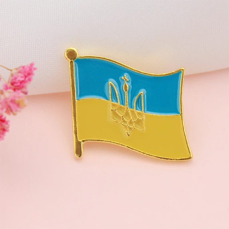 Ukraine Flag Map Pin