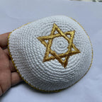 David Star Kippah Handmade Wire Cap Hanukkah Hat
