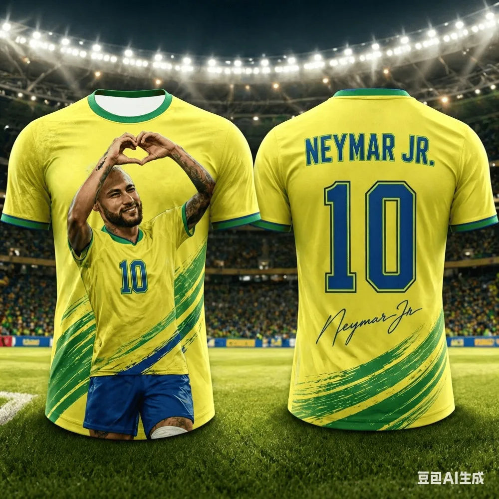 Neymar Jr #10 Brazil National Team Soccer Jersey T-Shirt