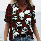 Skulls T-shirt Women's Short Sleeve, Day of the Dead