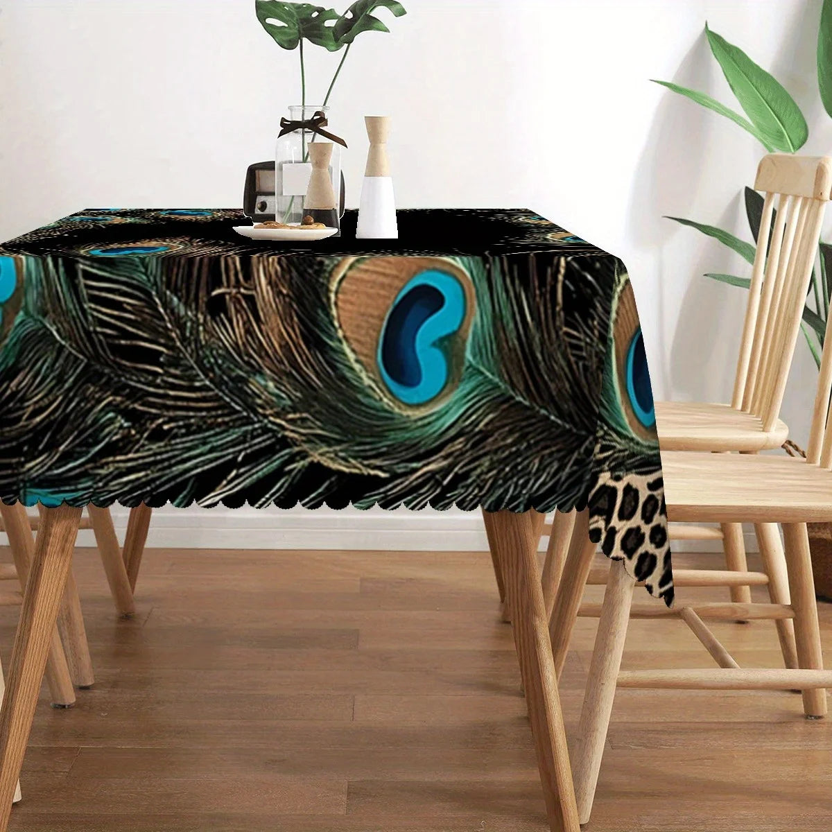 Peacock Tablecloth Decor