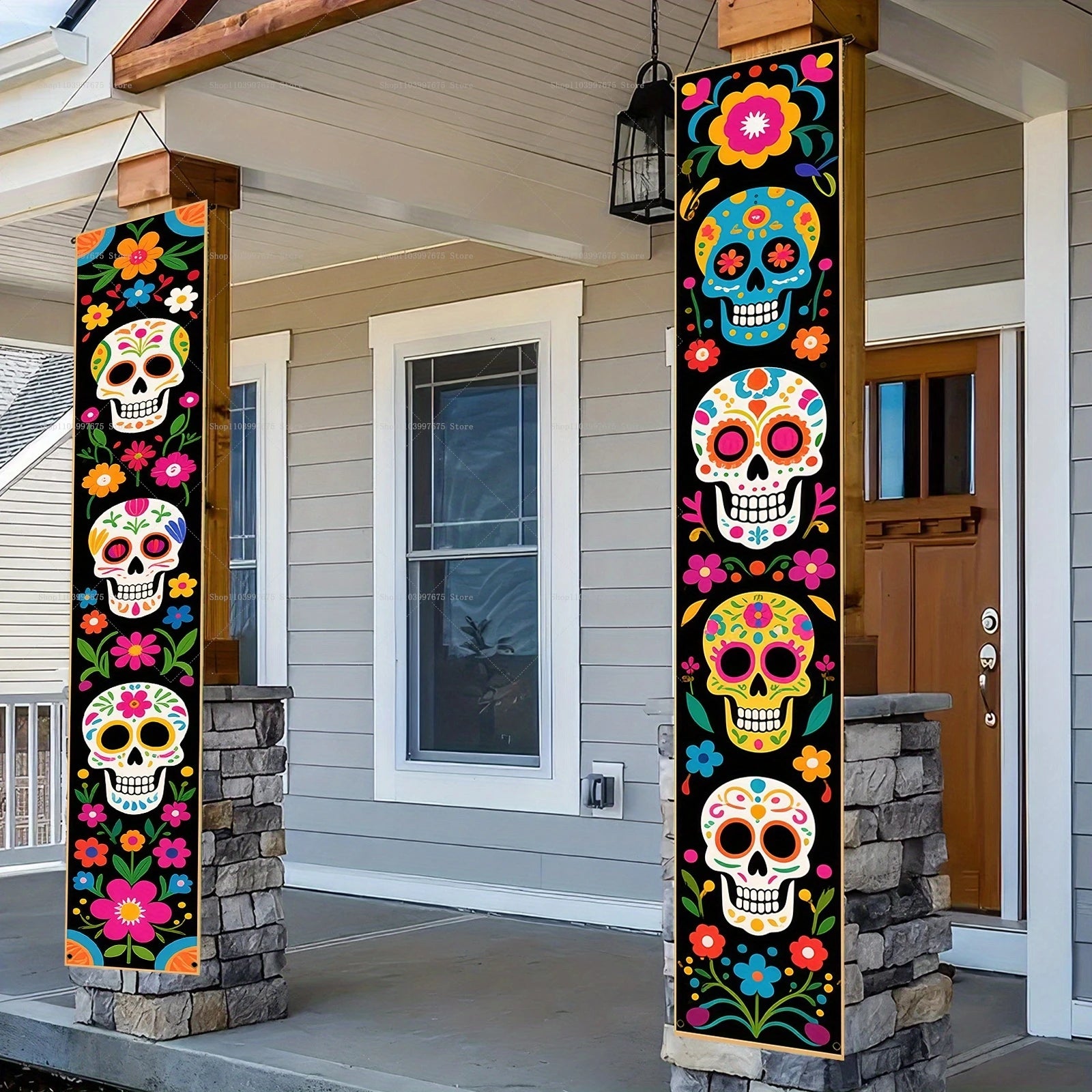 2PCS Mexican Day of The Dead Porch Sign