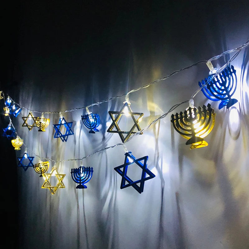 1.65M 10LED Judaism Mogen David Star Lights String Hanukkah Shavuot