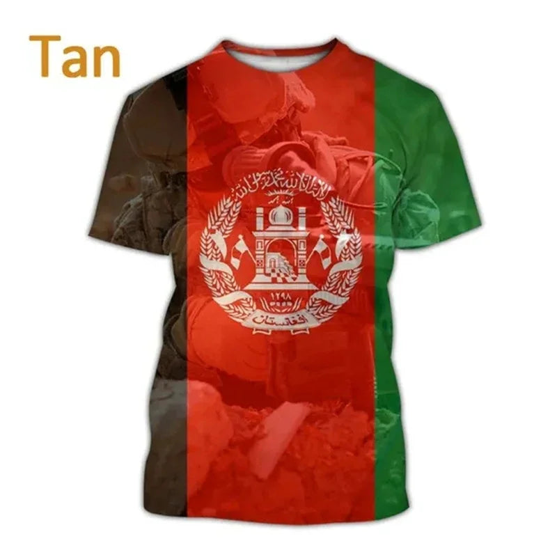 3D Print Afghanistan Flag T-Shirt
