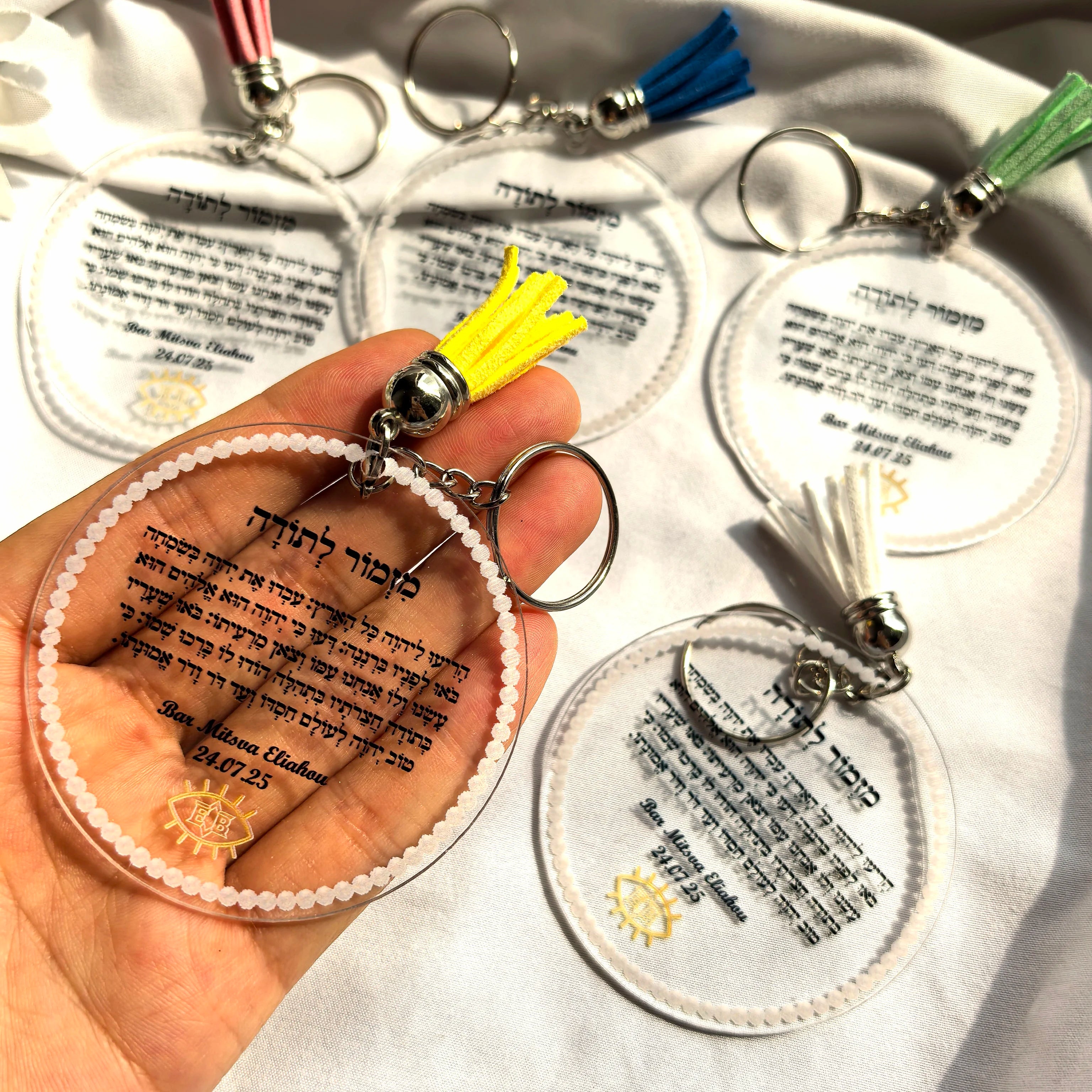 Jewish Thanksgiving Prayer Card With Keychain Bar