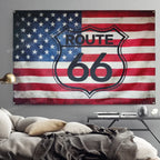 USA Flag  Banner Route 66
