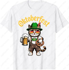 Funny Oktoberfest Cute Cat Pretzel Beer Funny Party Adults T-Shirt