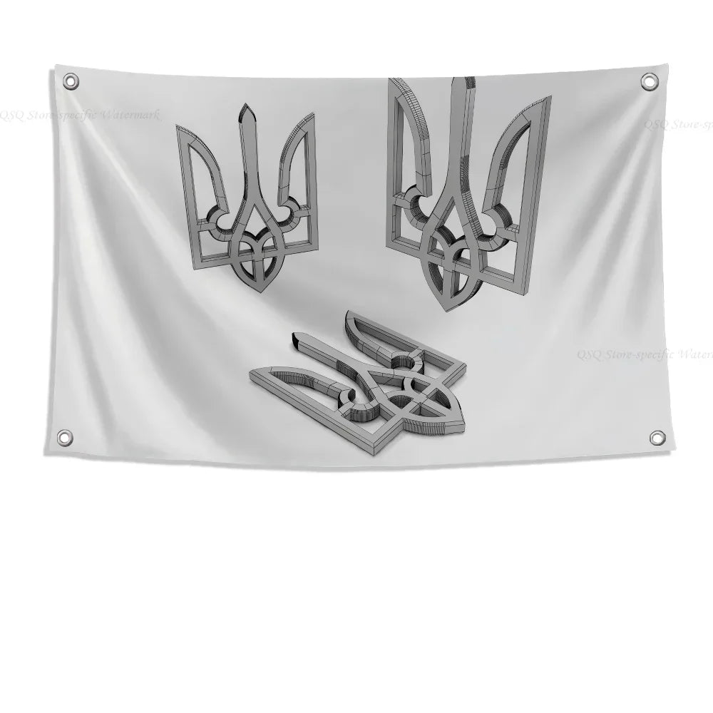 Ukraine Trident Flag Banners