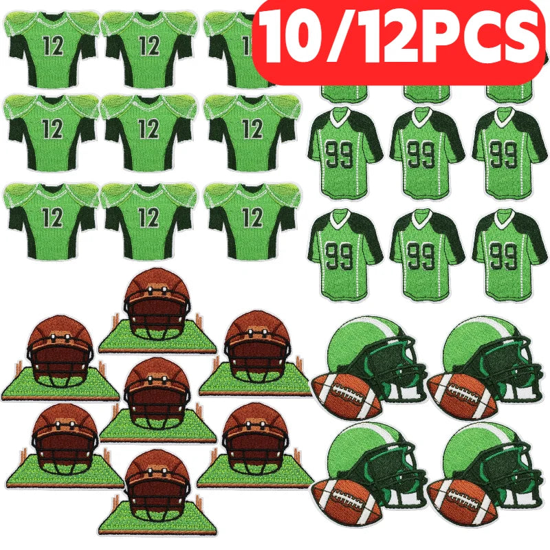 10/12PCS  Wholesale Embroidery Patches Rugby for Clothing