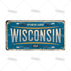USA License Plate Landmark Metal