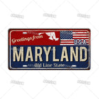 Greeting from USA States Landmark License Plate