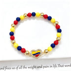 Classic Enamel Art Venezuelan Colombian Flag Bracelet