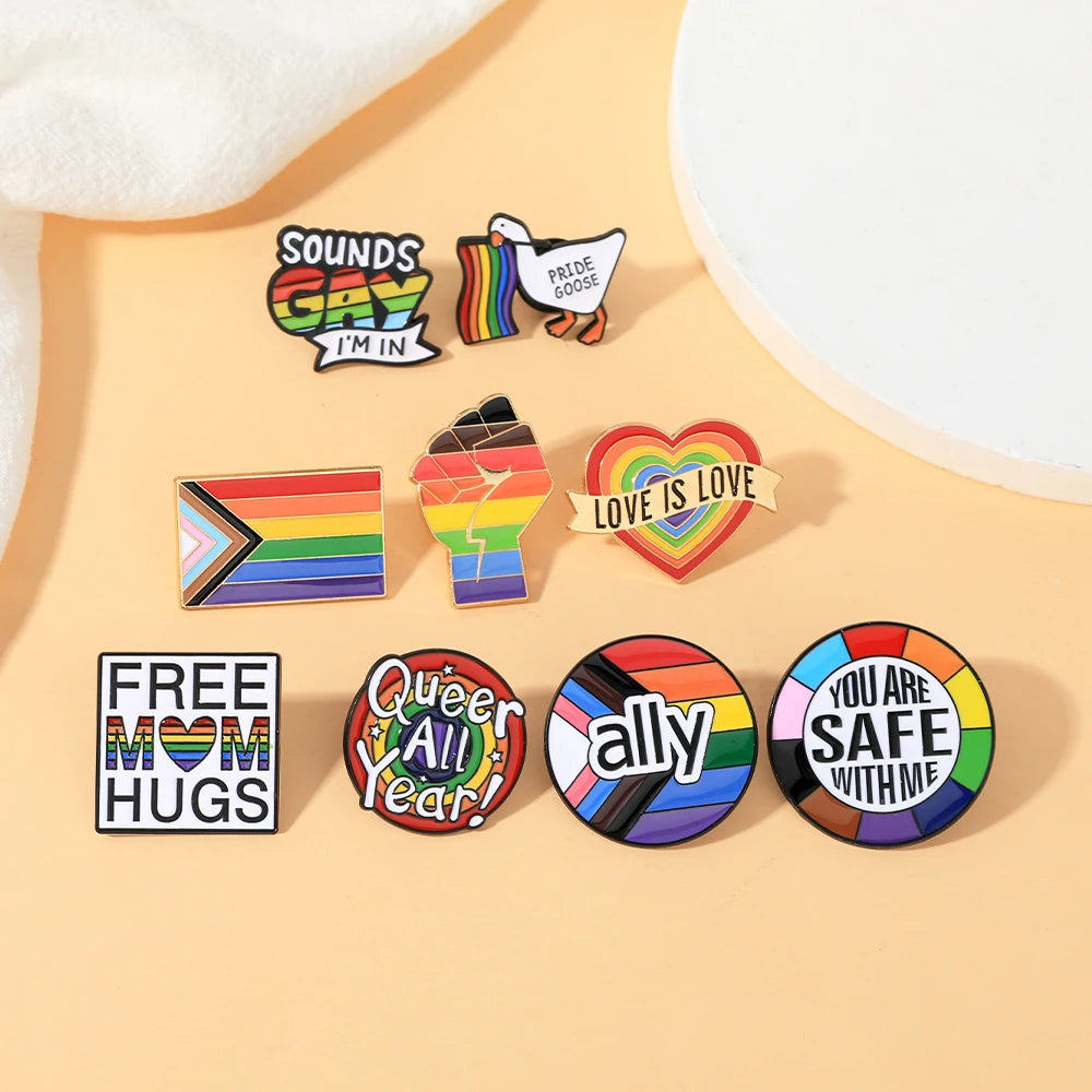 Rainbow Theme Design Love Enamel Brooches Pride To LGBTQ