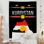 Kurdistan Eagle Map Azadi Flag