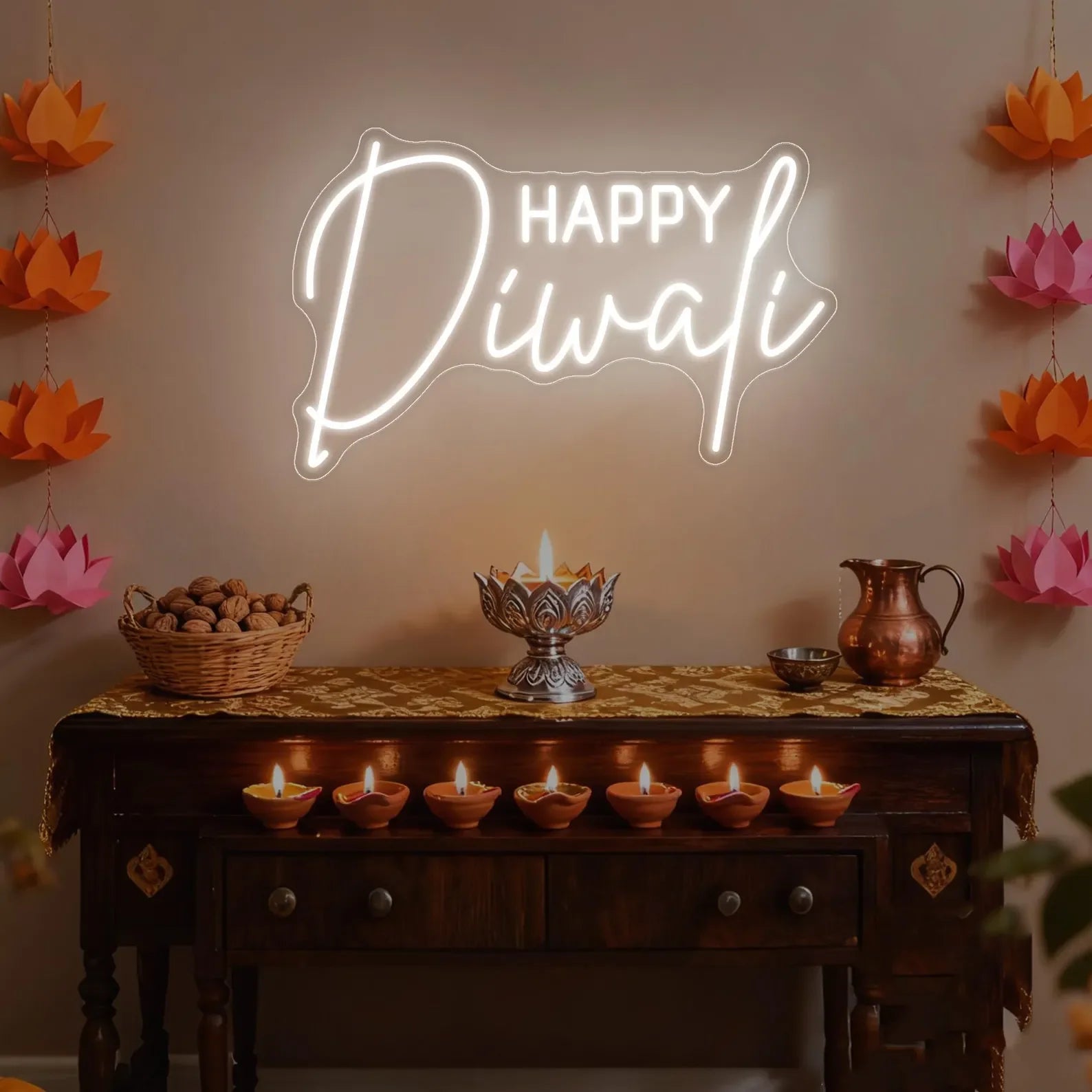 LED Neon Sign Indian Diwali Party