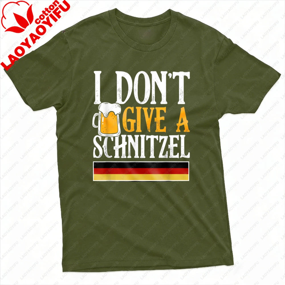 I Dont Give A Schnitzel Beer Germany Flag Men T-Shirt