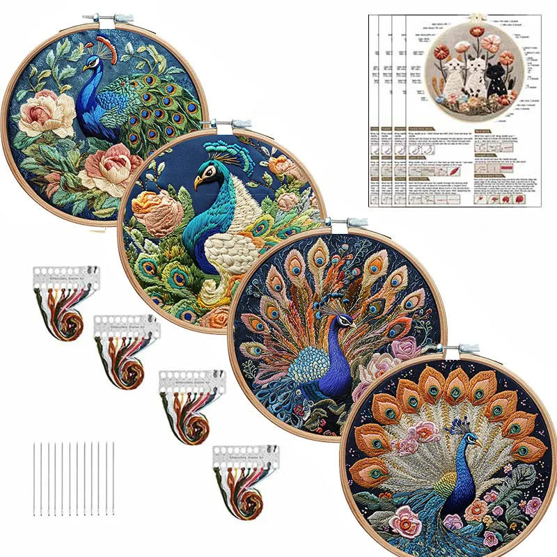 Peacock Embroidery Kit