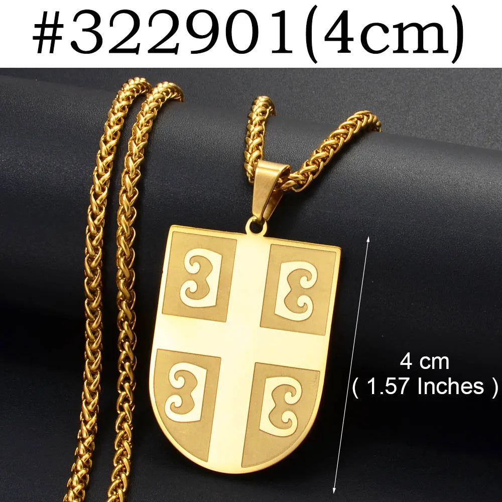 Anniyoc Republika Srbija Map Flag Pendant Necklaces