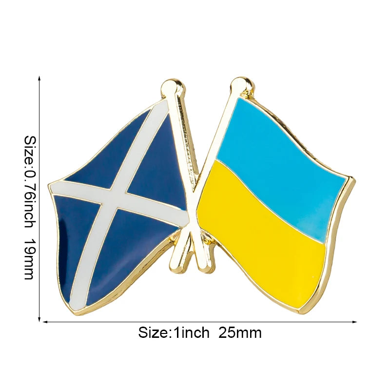 Ukraine Flag Badge with Other Countries