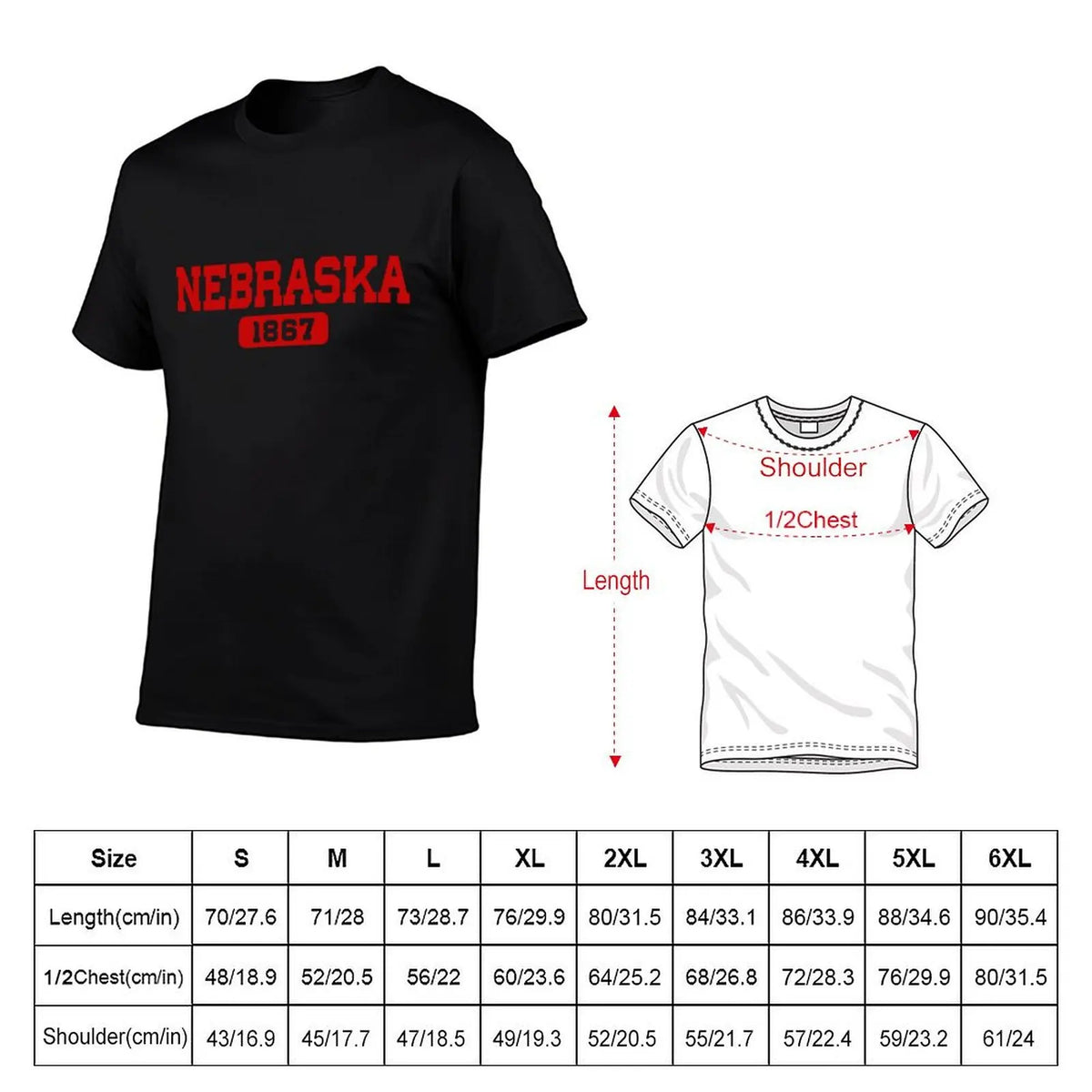 Nebraska Est. 1867 In Red T-Shirt