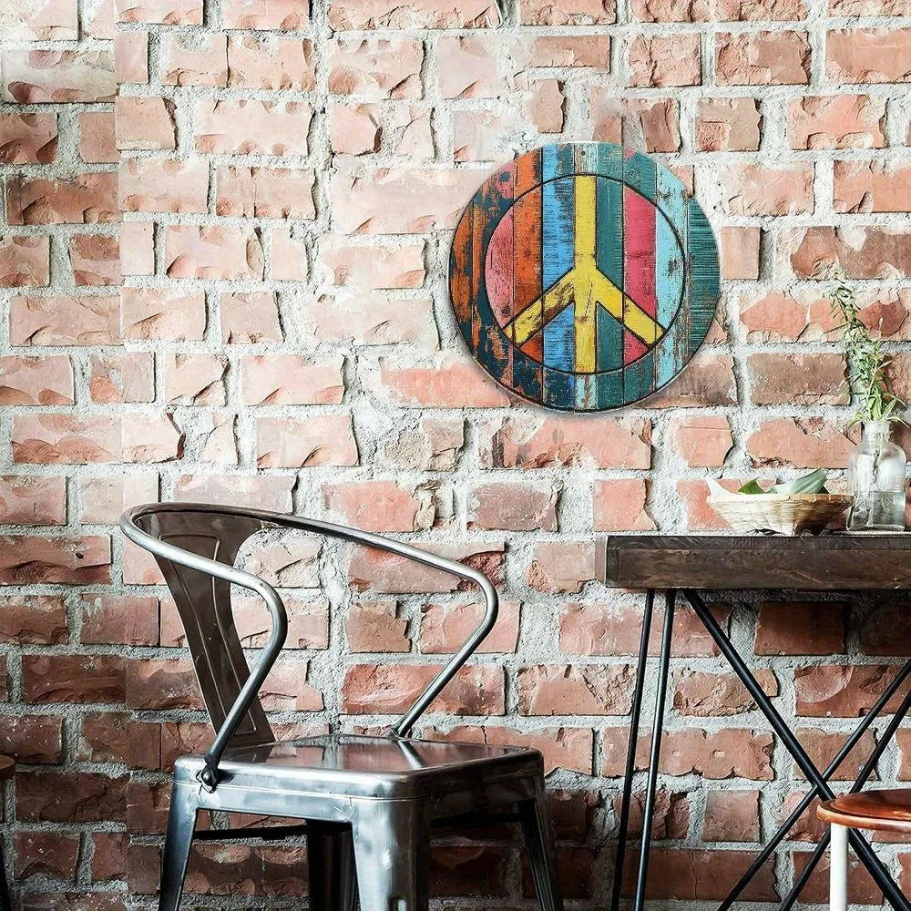 Vintage Hippie Peace Sign Aluminum