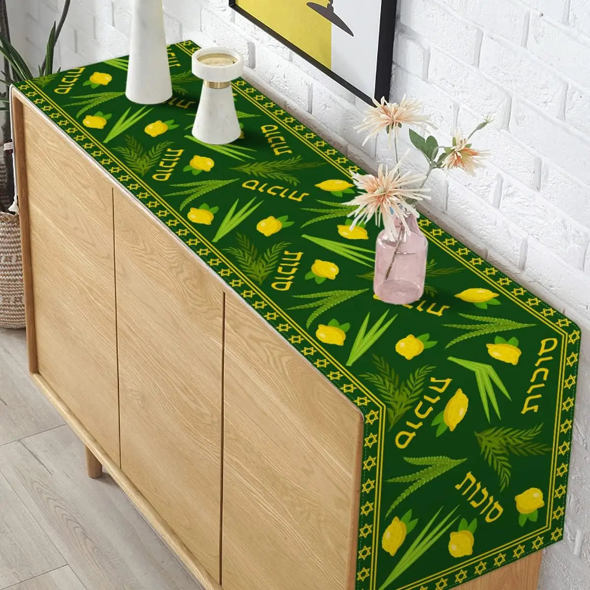 Happy Sukkot Linen Table Jewish Festival Party Decor