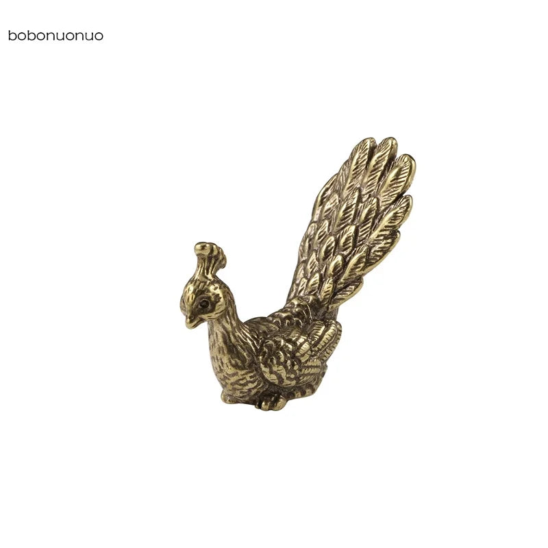 Vintage Antique Peacock Small Statue Ornament