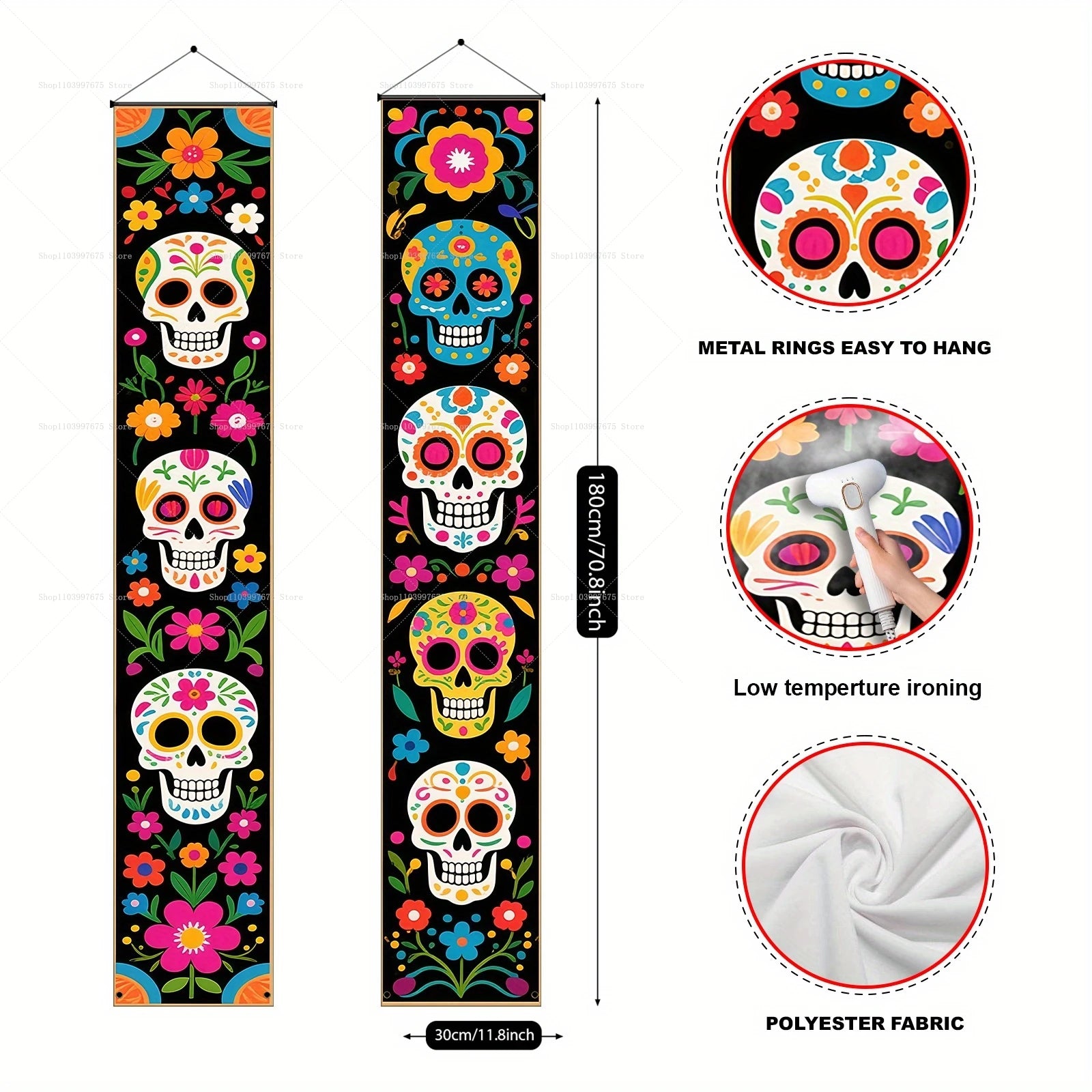 2PCS Mexican Day of The Dead Porch Sign
