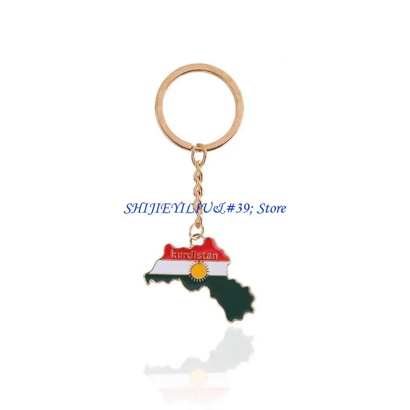 Kurdistan Country Map Flag necklace or keychain