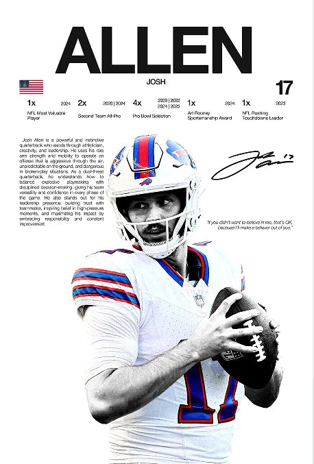 Classic American Football Sports Star Art Poster