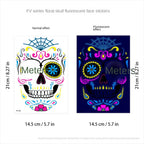 Waterproof Fluorescent Temporary Tattoo Stickers Day of the Dead