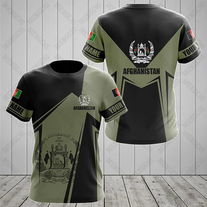 Summer Customized Afghanistan Flag Graphic T-shirts