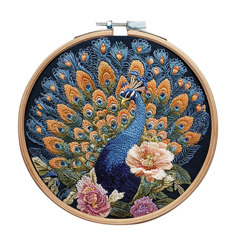 Peacock Embroidery Kit