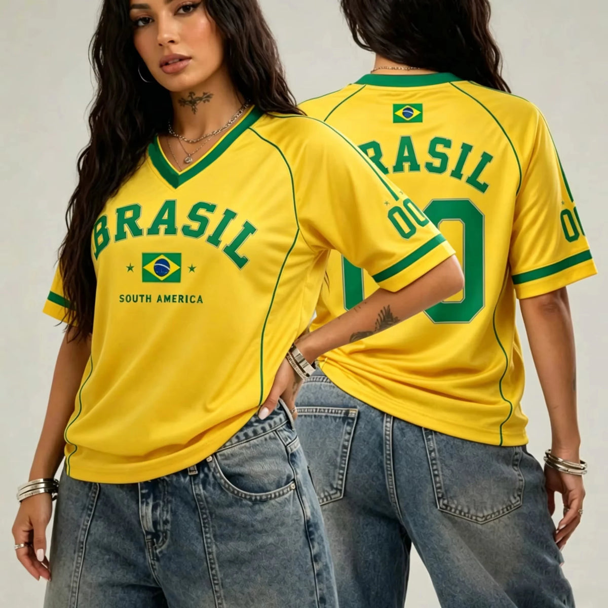 Men Women Brasil Soccer T Shirt