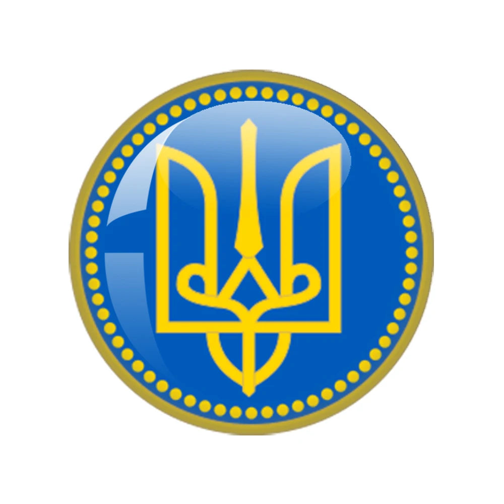 Ukrainian Flag Photo Round Glass