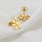 Yezidi Lalish Peacock Stud Earrings Stainless Steel