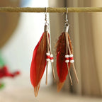 Feather earrings for women, Bohemian style