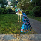 Solar Lights Peacock Statues Garden Decoration Outdoor