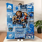 Detroit Football Legacy Collage Blanket -