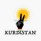 Kurdistan Flag Map Car Stickers