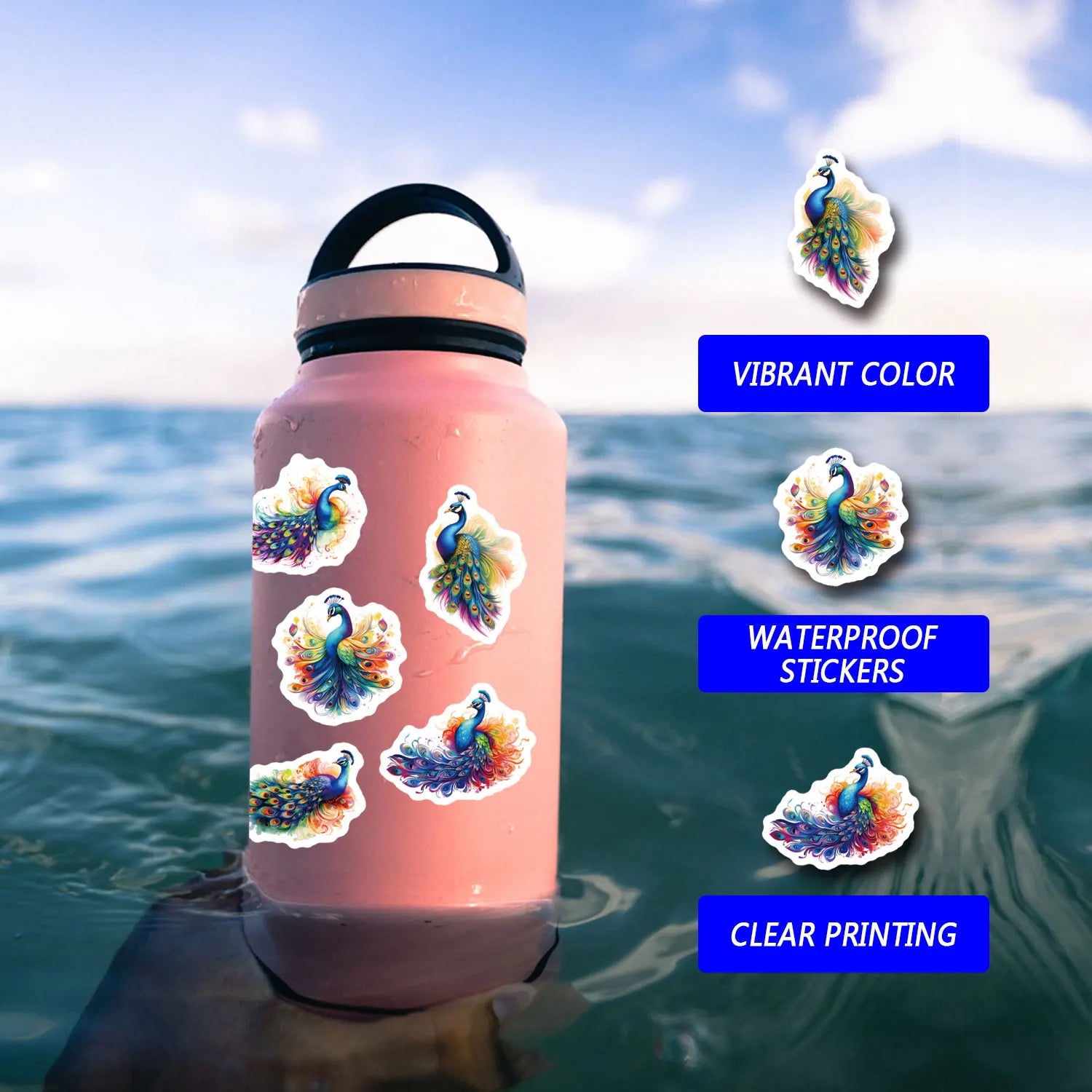 Peacock Stickers, for phone case, laptop, and more