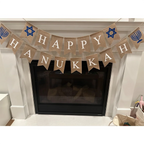 Happy Hanukkah Banner for Garland Bunting Chanukah Festival Party
