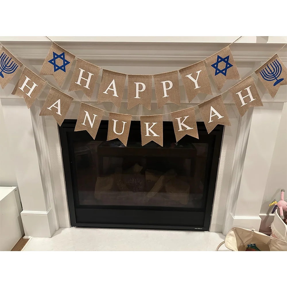 Happy Hanukkah Banner for Garland Bunting Chanukah Festival Party