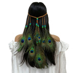 Ethnic Peacock Feather Headband