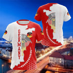 Men's German flag pattern short-sleeved shirt