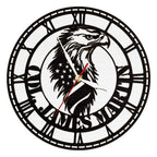 USA Flag American Eagle Wooden Wall Clock with LED Backlight