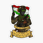 Kurdistan Map National Flag and Emblem Sticker