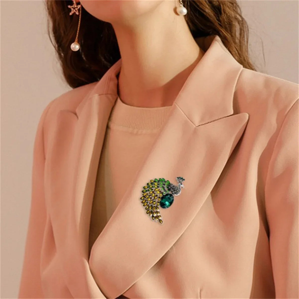 Personalized Peacock Brooch Beautiful and Elegant Pin
