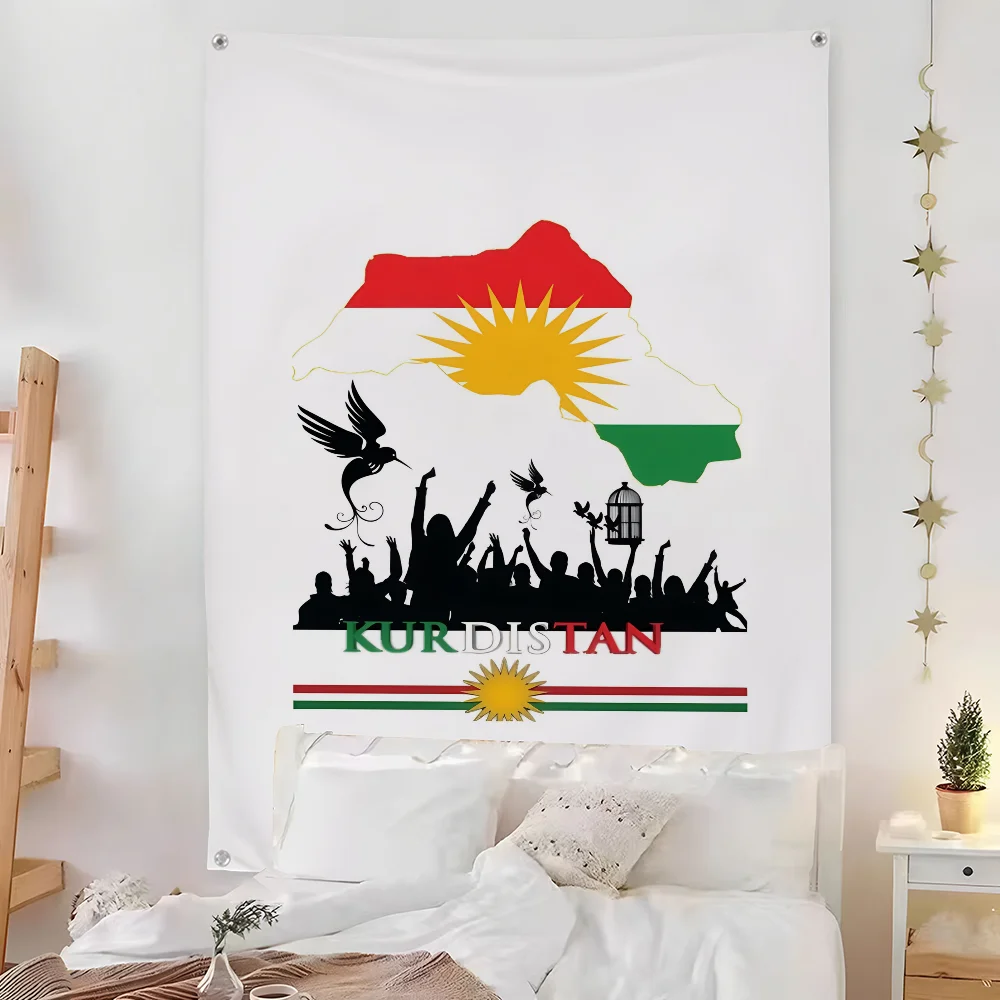 Kurdistan Eagle Map Azadi Flag